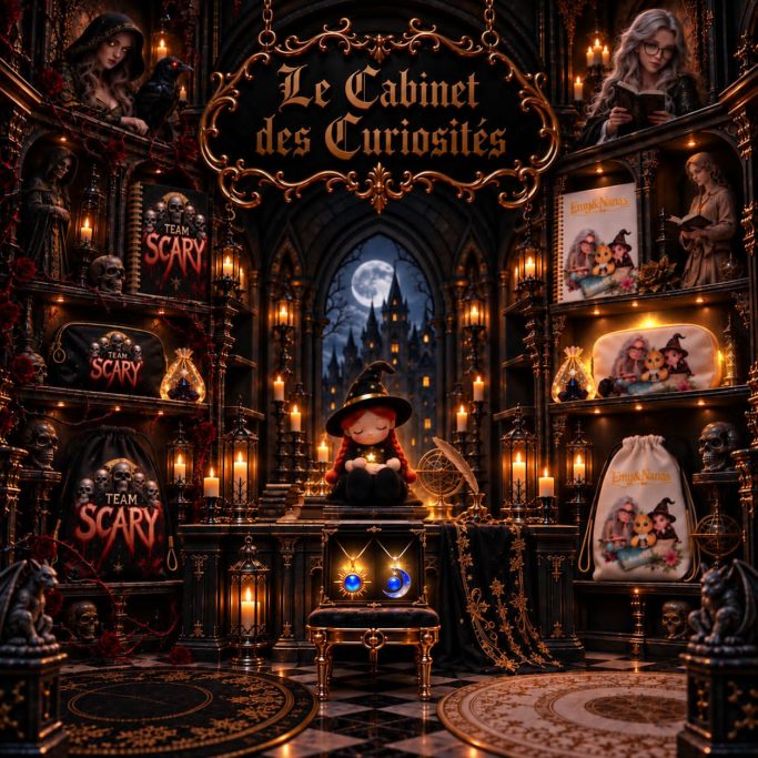 LE CABINET DES CURIOSITÉS Cabinet des Curiosités de la Scary Company, entre Familiers, objets singuliers et Artefacts des univers de Scary et d’Emy & Nanas.